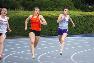 Tanner Russ/News-Register##Linfield’s Rachelle Silis took fifth in the 200-meter race with a time of 25.71 seconds.