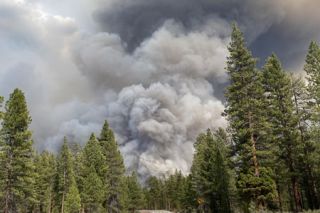 Public domain photo##Smoke from the 2024 Little Yamsay Fire as seen on Silver Lake Road in Klamath County. Public domain photo##Smoke from the 2024 Little Yamsay Fire as seen on Silver Lake Road in Klamath County.