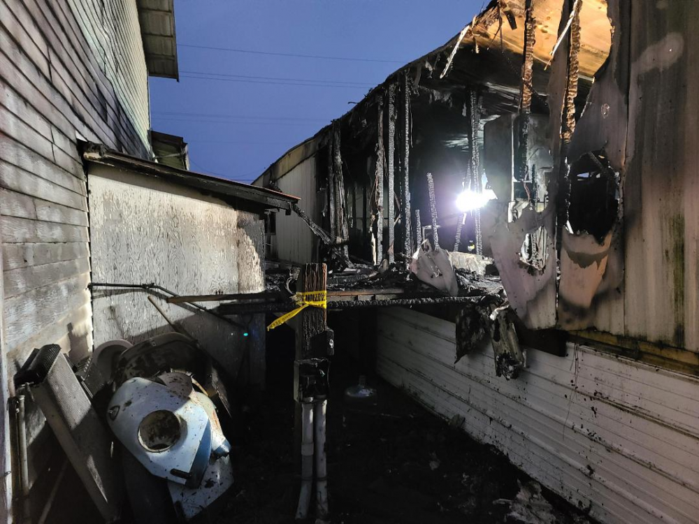 Yamhill Fire District photo##A 13-year-old boy died in a three-alarm fire Sunday night in rural Yamhill.